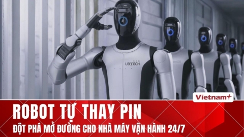Robot Trung Quốc tự thay pin trong 3 phút, mở ra kỷ nguyên nhà máy 24/7